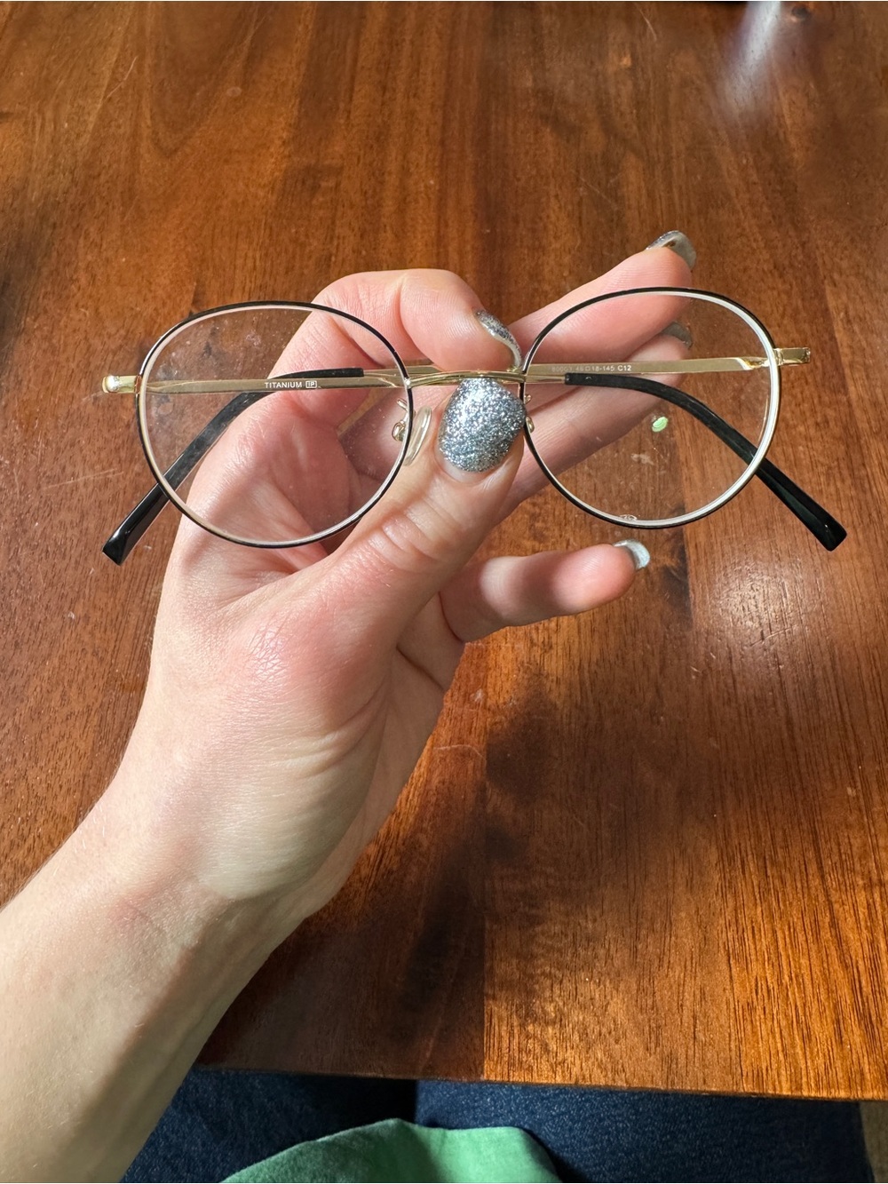 Gold Round Black and Gold Titanium Frame - Women's optical